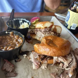 The Meathead with sides of beans and potato salad (sorry, I forgot to snap the pic before we dove in)