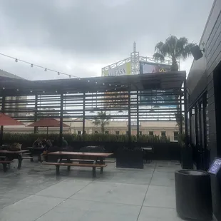 Outdoor seating and view