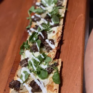 Father's Day special - filet flat bread with horseradish sauce