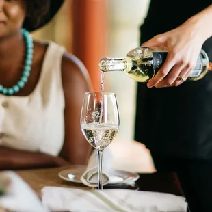Wood-Grilled Filet Mignon served with asparagus, Yukon mash, red wine and mushroom sauce.