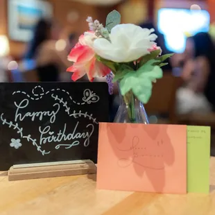 My cute Birthday sign and card from the wonderful staff! | www.moniquedao.com