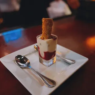 Raspberry chocolate chip cannoli mini / $3.50