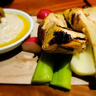 Grilled Artichoke &amp; Hummus