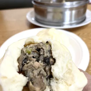 the inside of a bun