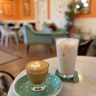 Gibraltar and Iced Creme Brulee Tea Latte