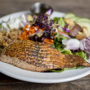 Fantastic salads and the best wild-caught salmon.