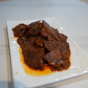 a plate of beef
