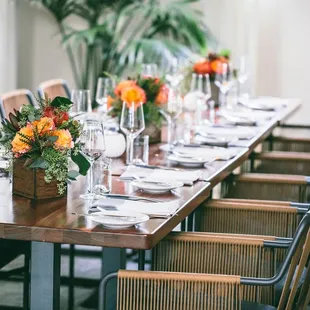 a table set for a formal dinner