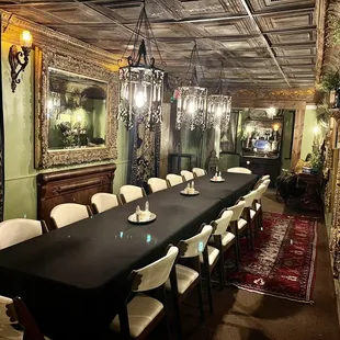 One of three private dining rooms