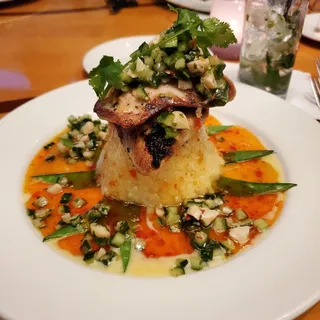 Grilled Mahi Mahi with Masa Cake*