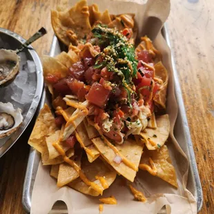 Poke nachos ($11.99):  always good and pleasing, 8/10.