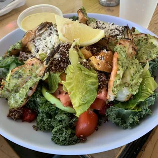 Quinoa Kale with Chimichurri Shrimp Salad