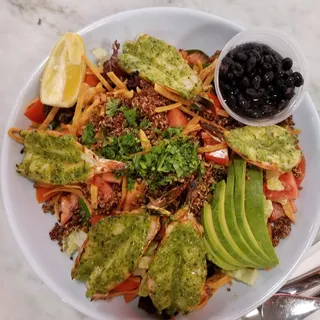 Mexican Quinoa with Chimichurri Shrimp Salad