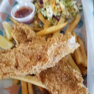 Cornmeal Catfish and Chips