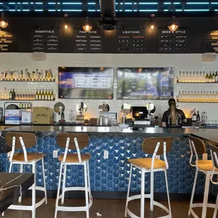 Bar seating with TVs