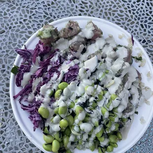 a plate of food on a table