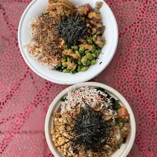 a large and regular poke bowl