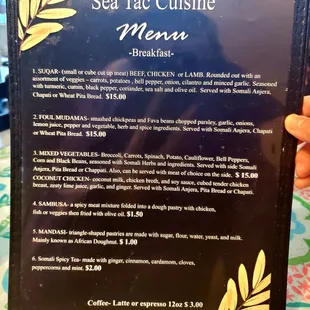 Breakfast menu here