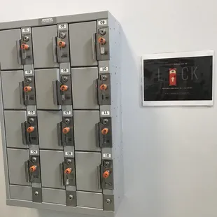 Small lockers for cardio room.