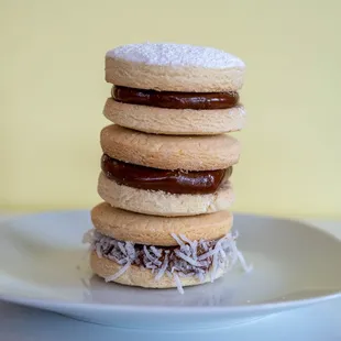 a stack of cookies on a plate