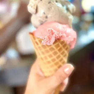 Waffle cone double scoop