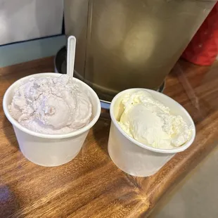 Taro and Jasmine Ice Creams