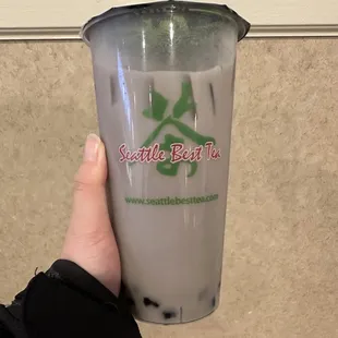 Taro milk tea with boba