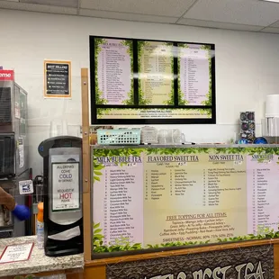 Tea menu