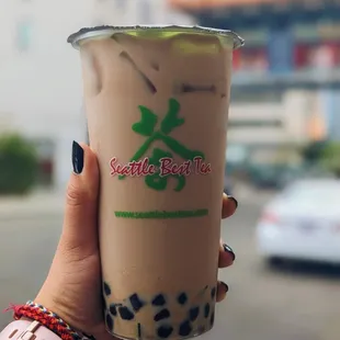 Jasmine Milk Tea with Boba