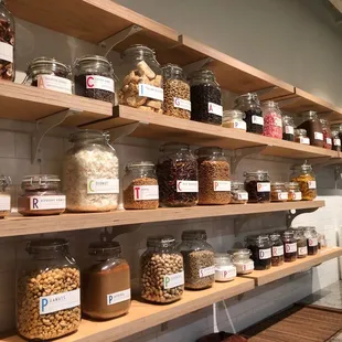 Display of some of the ingredients they use in their chocolate