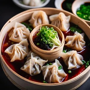 Savory Jade Wonton in Chili Sauce