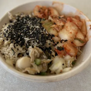 Hokkaido Scallop Poke with kimchi side