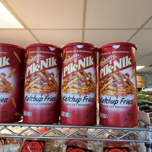 a display of pink kraut fries