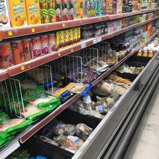 shelves of food and snacks