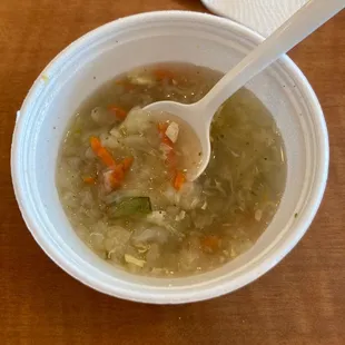 Simple yet delicious soup free when dining in they serve you the bowl no more self serve