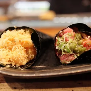 Negitoro Handroll (right)