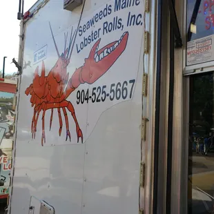 a lobster on the side of a truck