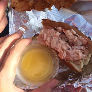 Lobster Roll and side of drawn butter. Can you say...DELICIOUS!?!?