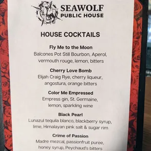 menu