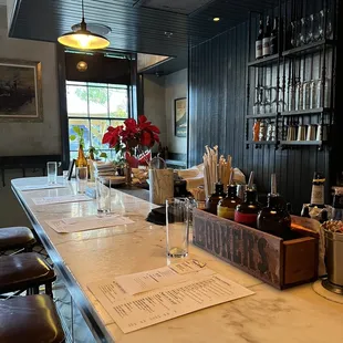  bar with bottles of wine on the counter