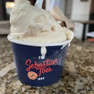 salty caramel one scoop in a cup