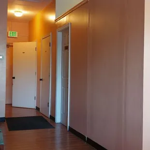a hallway leading to a dining room
