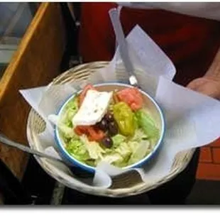 Sebastian's famous small Greek salad.