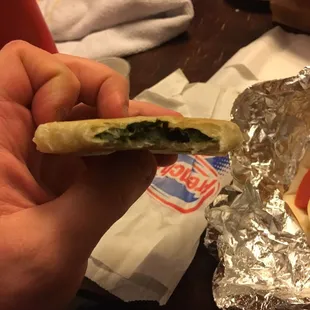 A new found love it is called Spanakopita. They have one with or without spinach.