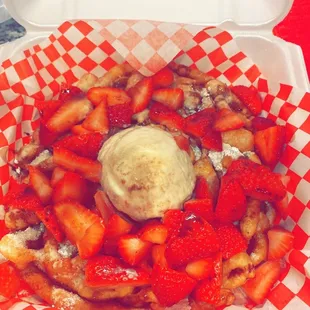 strawberries and ice cream