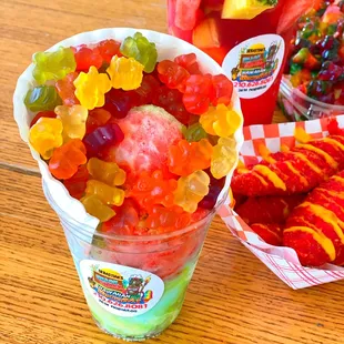 a variety of gummy bears