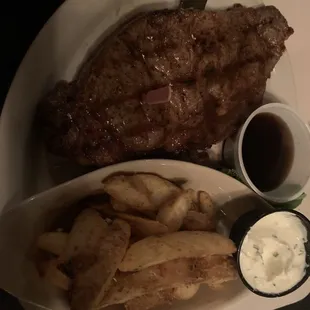 Steak and potato  wedges