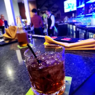 Jack and coke zero sitting at the bar