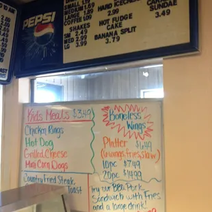 menus and prices