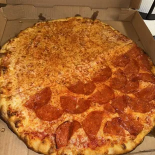 Half cheese half pepperoni